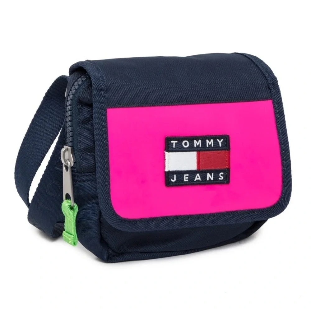 VtG TOMMY HILFIGER HERITAGE‎ Crossbody Messenger BAG Pink Classic Tommy Logo Y2K